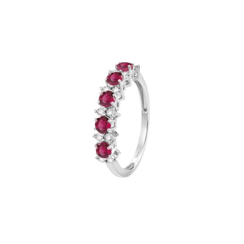Anello Bliss veretta rubini e diamanti