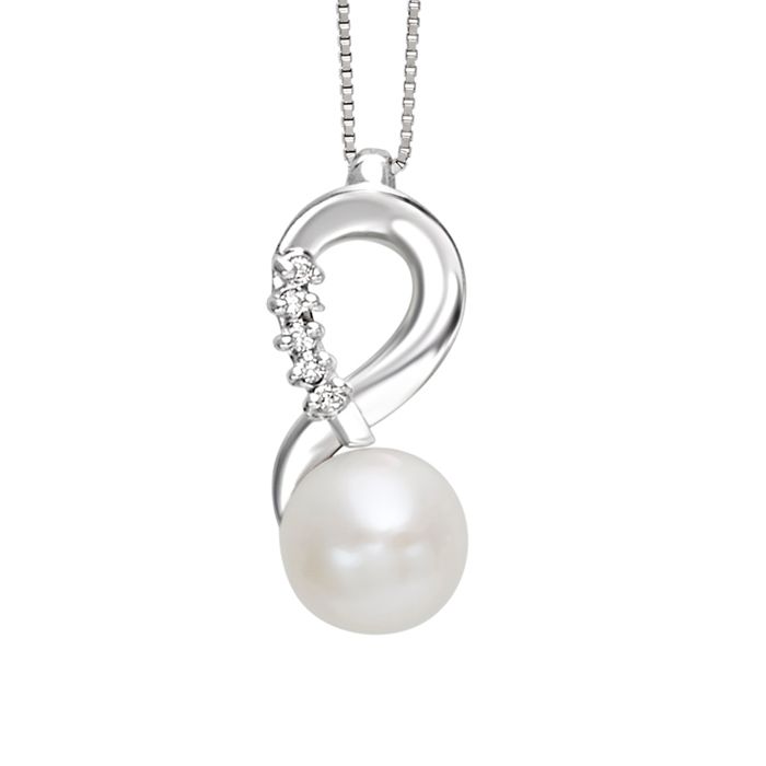 Collana perla e diamanti infinito Bliss
