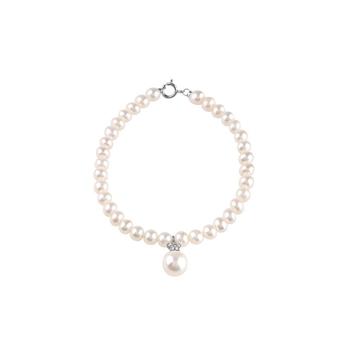 Bracciale Perle con perla pendente e diamanti