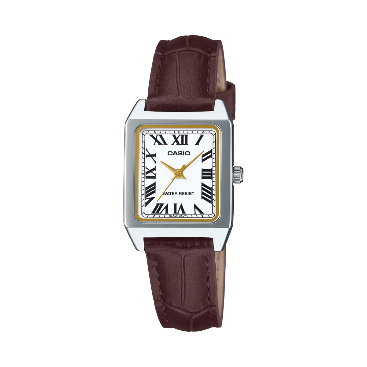 Orologio Casio rectangular pelle marrone