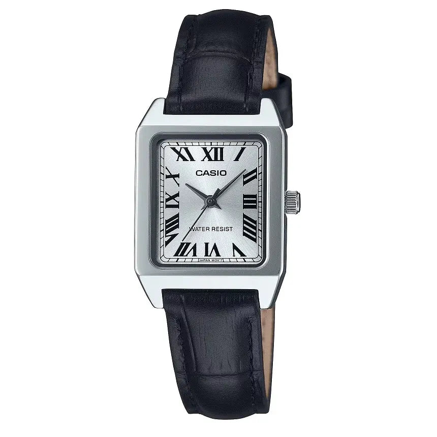 Orologio Casio rectangular pelle nera