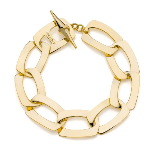 Bracciale Unoaerre catena dorata piatta Dinamica