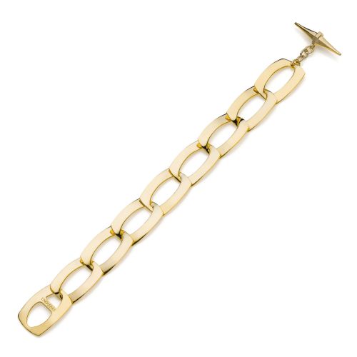 Bracciale Unoaerre catena dorata piatta Dinamica