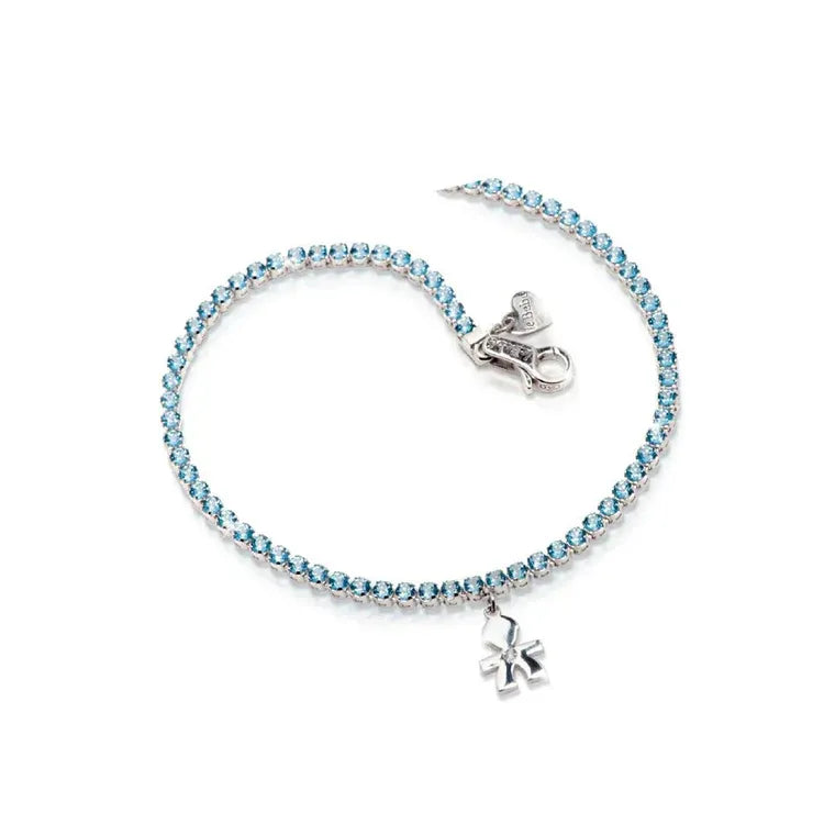 Bracciale LeBebè Tennis Azzurro con Bimbo