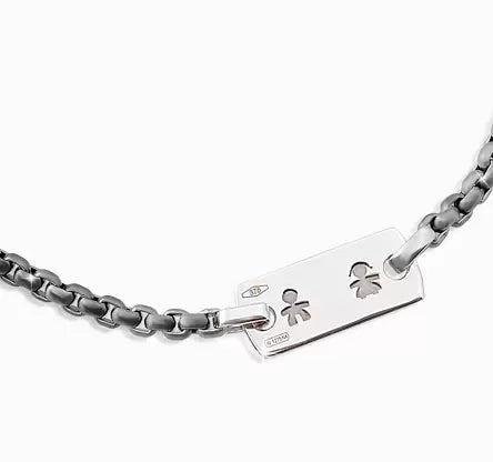 Bracciale Papà LeBebè Targhetta piccola Bimbo e Bimba Titanio e Oro Bianco