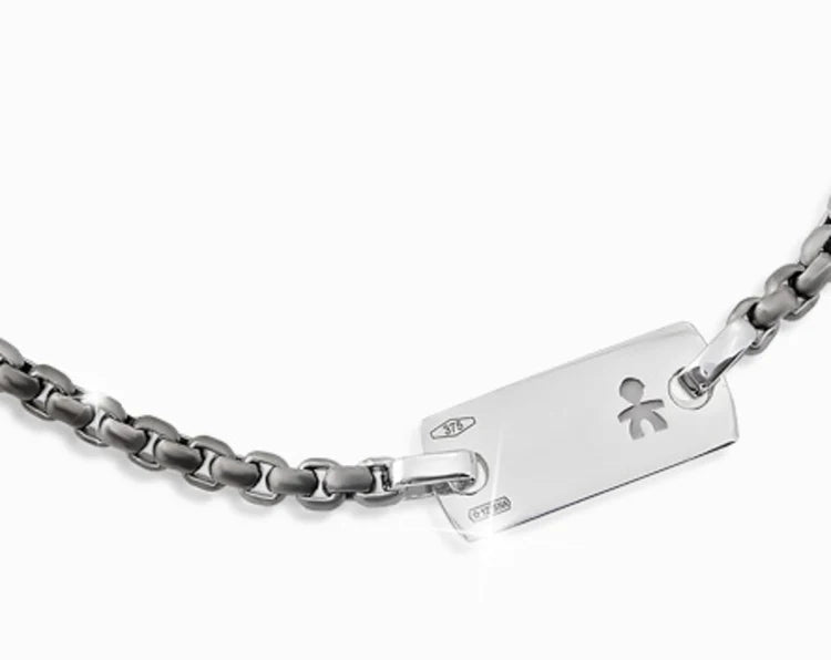 Bracciale Papà LeBebè Targhetta piccola Bimbo Titanio e Oro
