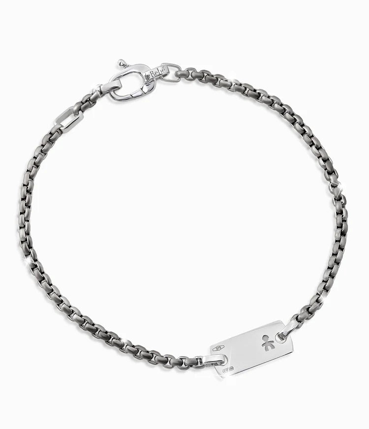 Bracciale Papà LeBebè Targhetta piccola Bimbo Titanio e Oro