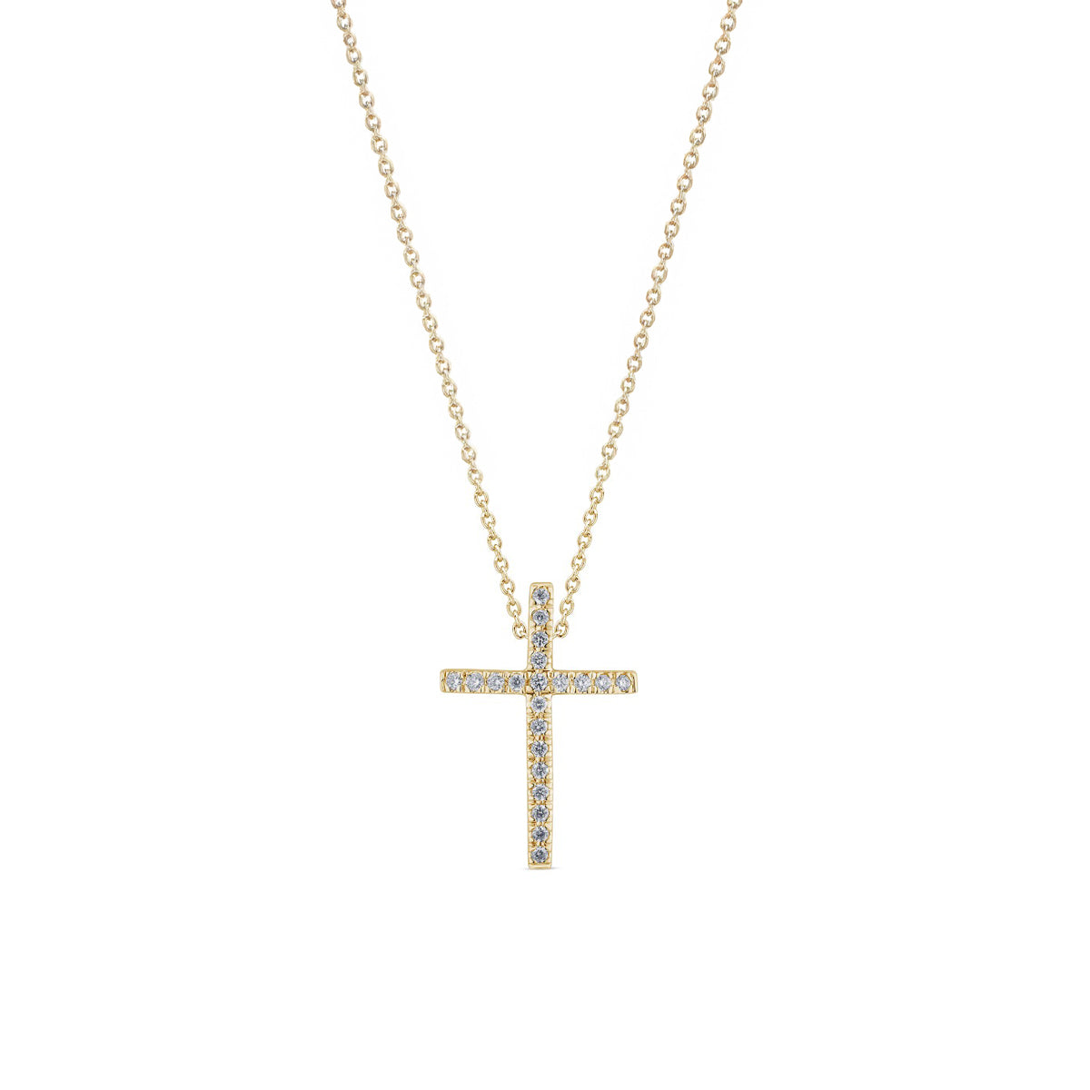 Collana Bliss Croce Oro Giallo 18kt e Diamanti