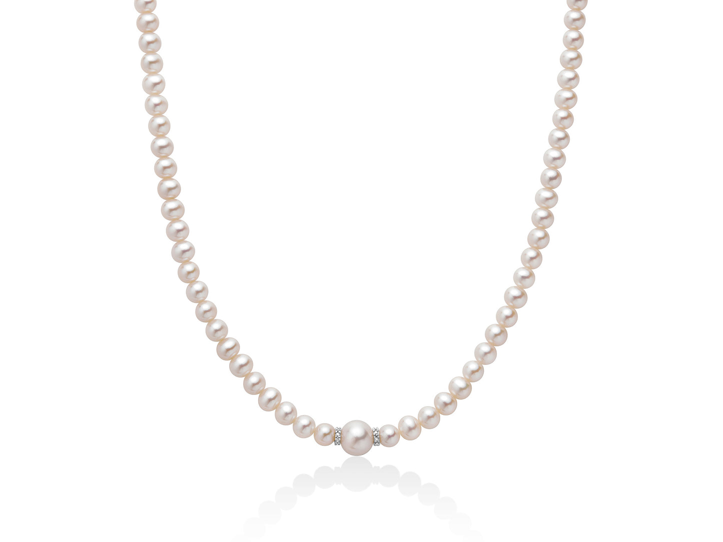 Collana di perle Miluna con diamanti