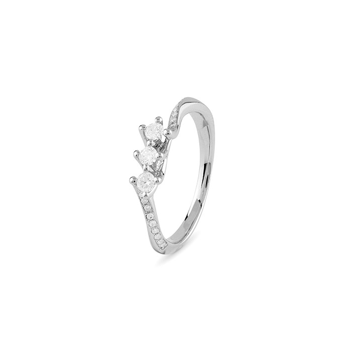 Anello Bliss trilogy in Platino con Diamanti