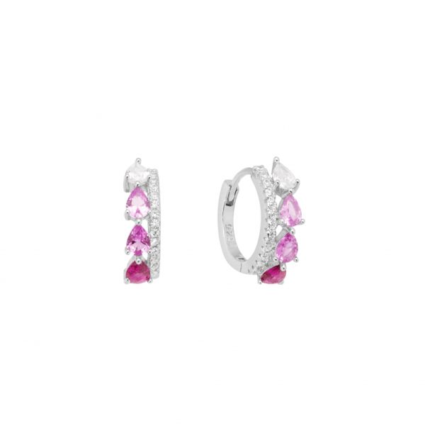 Orecchini Cerchietto Gocce Rosa
