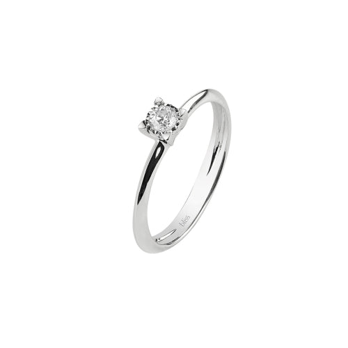 Anello Bliss  Solitario Oro Bianco e Diamante