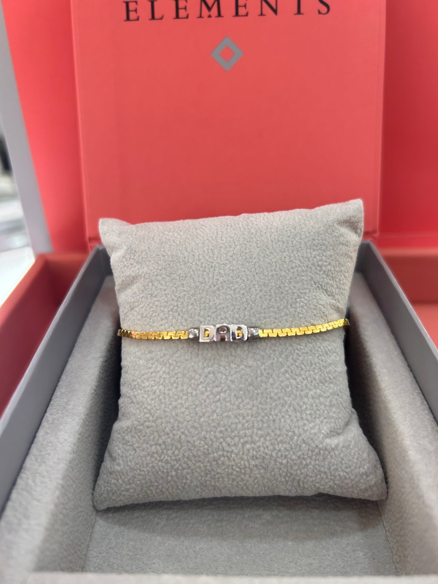 BRACCIALE ELEMENTS DAD ORO BIANCO 18kt e BASE BRACCIALE ARGENTO DORATO
