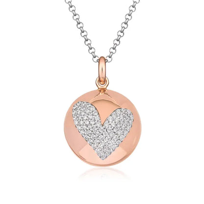 Chiama Angeli in argento rosato e cuore luminoso