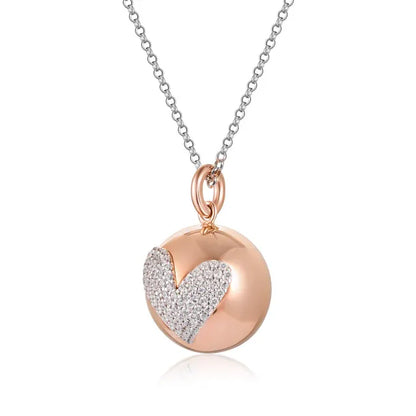 Chiama Angeli in argento rosato e cuore luminoso