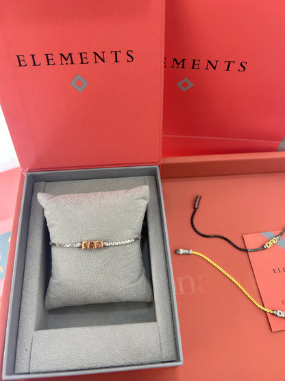 BRACCIALE ELEMENTS DAD ORO ROSA 18kt e BASE BRACCIALE ARGENTO 925%