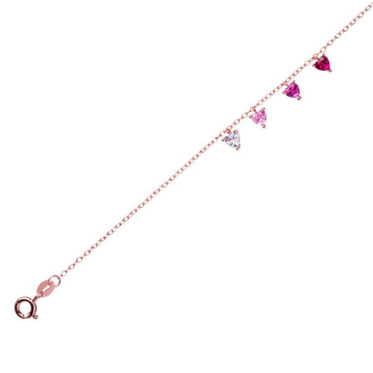 Bracciale Cuoricini Argento Rosè