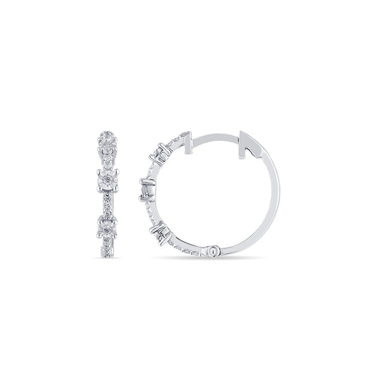 Orecchini Bliss Cerchi Oro Bianco 18kt e Diamanti