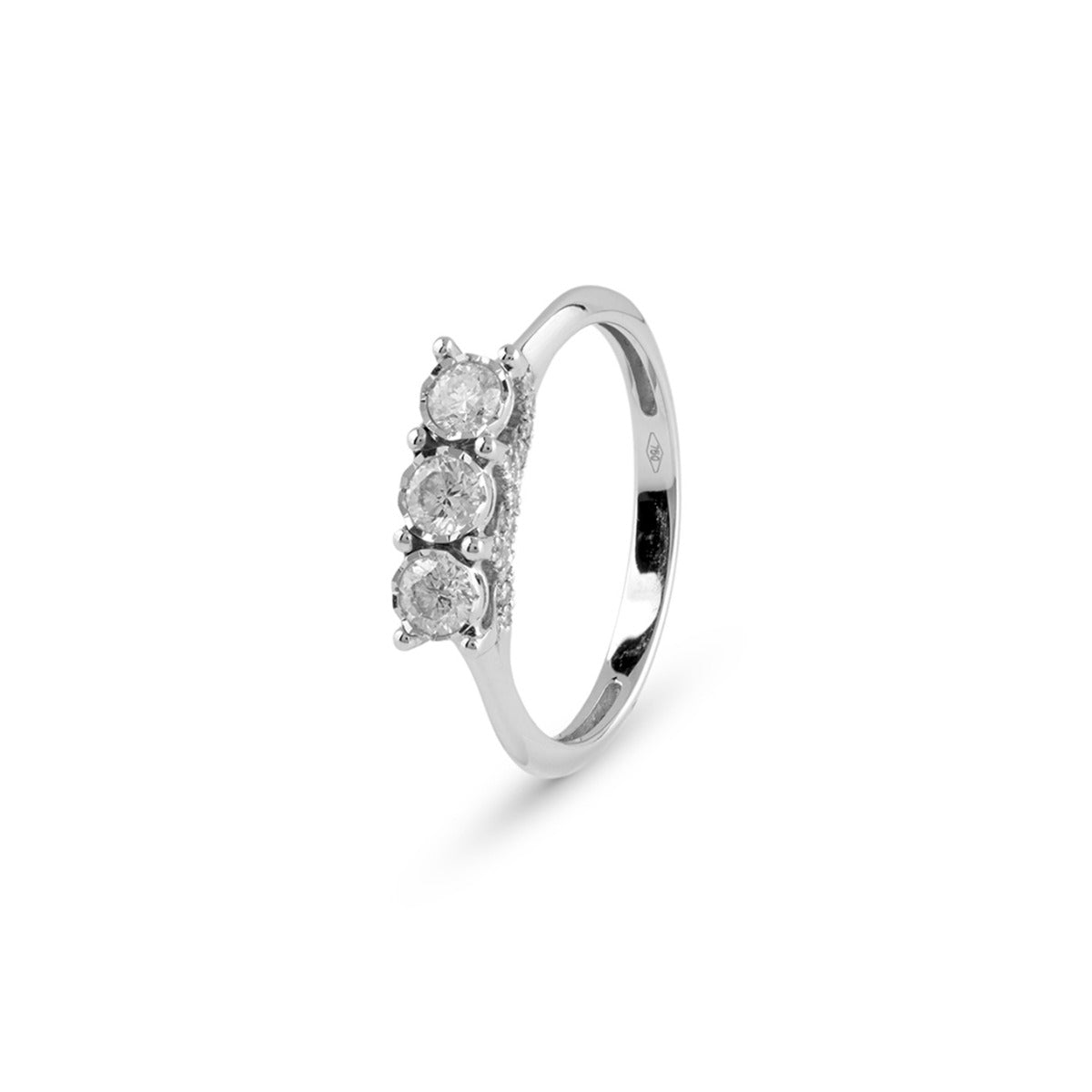 Anello Bliss Trilogy Lumina Oro Bianco E Diamanti