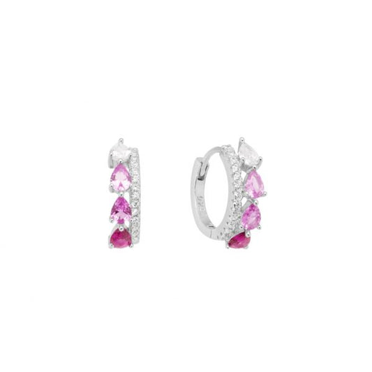 Orecchini Cerchietto Gocce Rosa