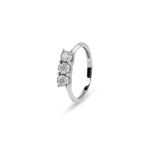 Anello Bliss Trilogy Lumina Oro Bianco E Diamanti