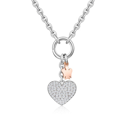 Collana Roberto Giannotti con chiusura ad anello, cuore charm e angelo