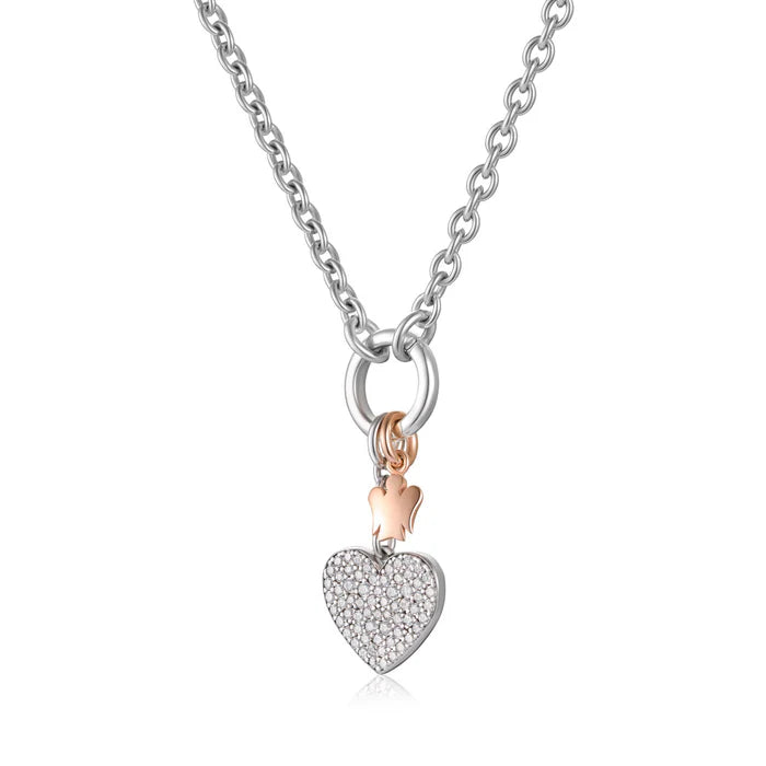Collana Roberto Giannotti con chiusura ad anello, cuore charm e angelo