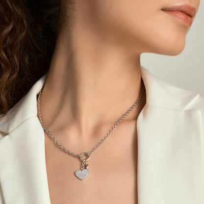 Collana Roberto Giannotti con chiusura ad anello, cuore charm e angelo