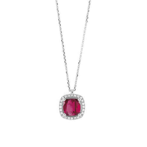 Collana Bliss Rubino Taglio Cushion