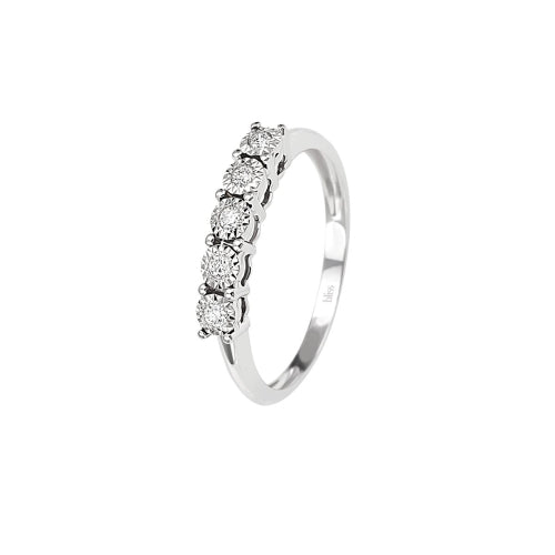 Anello Bliss Veretta 5 Diamanti oro bianco 18kt