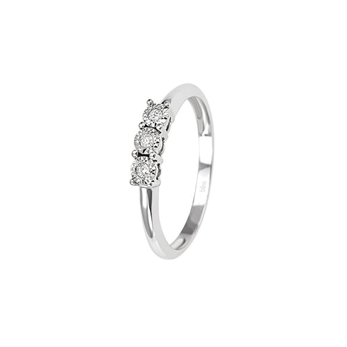 Anello Trilogy Bliss Oro Bianco 18Kt e Diamanti