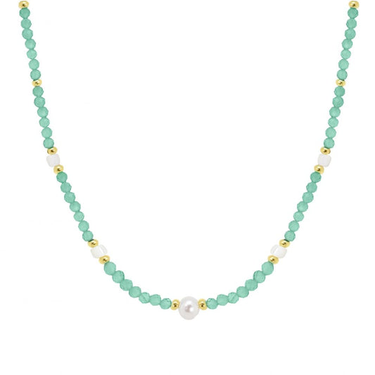Collana Agata verde e madreperla